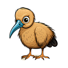 Kiwi Bird Doodle Cartoon Vector Illustration