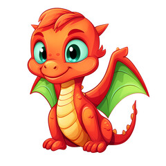 Playful Dragon Cartoon Sticker Illustration