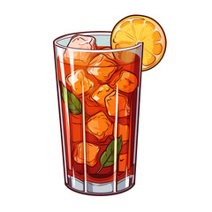 Colorful Cartoon Beverage on White Background