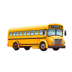 School Bus Educational Word Card Illustration