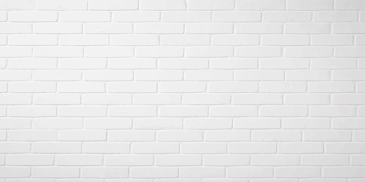 A solid white brick wall texture features an old stone pattern and grey cement brickwork on an urban building surface, creating a grunge construction backdrop for an architectural wallpaper