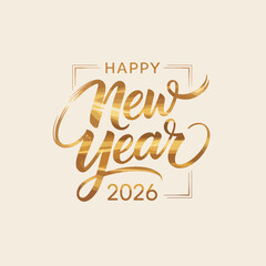 Artistic Happy New Year 2026 Typography with Elegant Swirls
Classic Decorative New Year 2026 Greeting Design in Monochrome
