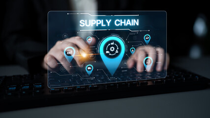 Supply chain processes with data-driven logistics, transportation, and distribution. enhances operations. Supply chain improves efficiency. Supply chain integrates logistics and delivery. Spline