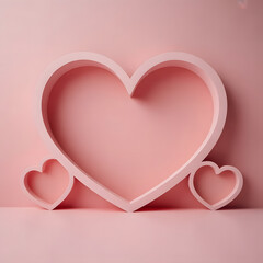 Pink hearts on pink background