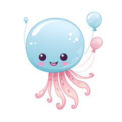 Interactive Puzzle with Adorable Jellyfish Character