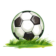 Isolated Football on Grass Field Illustration