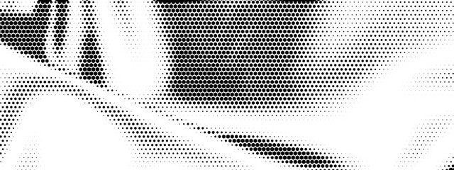 Hexagon pattern halftone and overlay fade corner with trail gradient dot. Honeycomb white element and hexagon monochrome elegant with dynamic structure pattern. Wave hexagon graphic.