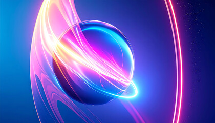 Naklejka premium A macro shot of a crystalline planet or liquid orb suspended in a deep blue void