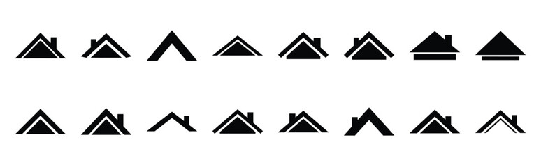 home roof silhouette icon set