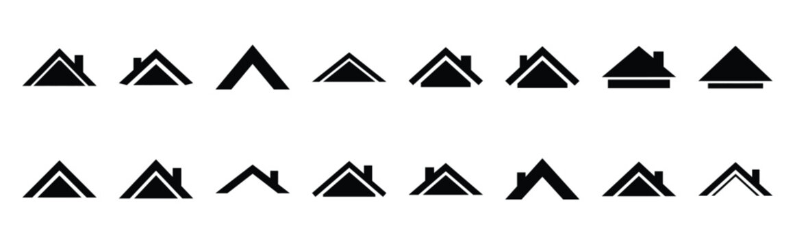home roof silhouette icon set