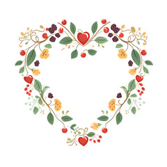Berries and Branches Heart Border Frame