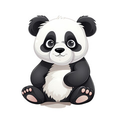 Graceful Panda on White Surface