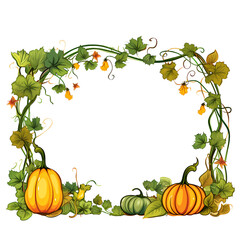 Enchanting Vine Plant Border with Squash