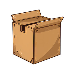 Cartoon Box on White Background Illustration