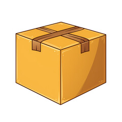 Cartoon Box on White Background Vector