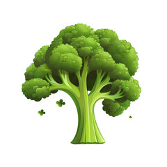 Fresh Broccoli on White Background Vector