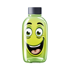 Elegant Face Bottle on White Background
