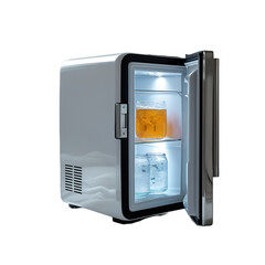Fototapeta premium Mini fridge with open door
