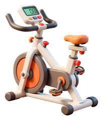 Exercise bike 3D illustration, isolated on transparent background, png