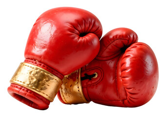 Boxing gloves 3D illustration, isolated on transparent background, png