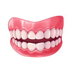 Denture Visual on White Background Vector