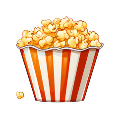 Crispy Popcorn on White Background Stock Illustration