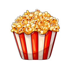 Popcorn on White Background Vector Illustration