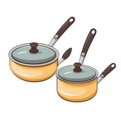 Modern Kitchen Utensils on White Background