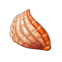 Elegant horn-shaped seashell underwater