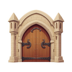 Elegant Vintage Double Door Castle Entrance