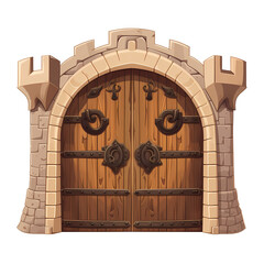 Antique Medieval Castle Double Door Design