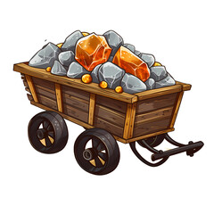 Explosive Mining Carts and Stones Vector