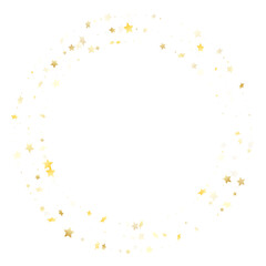 Flying gold star sparkle vector with white background. Holiday gold gradient christmas sparkles glitter geometric star pattern. Christmas starburst fireworks backdrop.