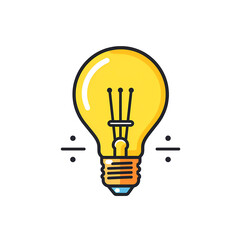 Sleek Outline Light Bulb Icon Design
