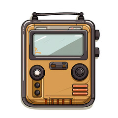 Vintage Pager Device on Clean Background