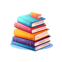 Literary and Academic Books Stack with Bookmarks