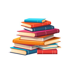 Literary Stack with Colorful Bookmarks