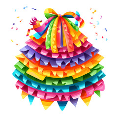 Vibrant Rainbow Pinata Decoration, Mexican Tradition