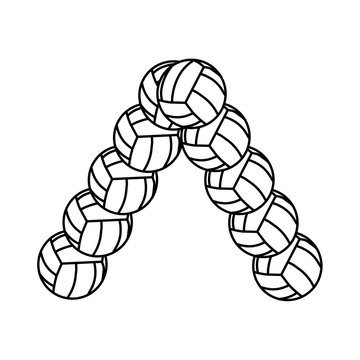 Caret symbol illustration formed from twisted volleyball rope style, suitable for text editing icons, UI controls, coding visuals, and conceptual interface design