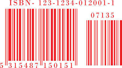 ISBN red color barcode for books