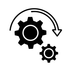 Automation Gear Process Icon on white background