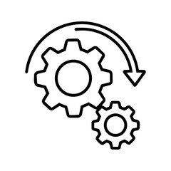Automation Gear Process Icon on white background