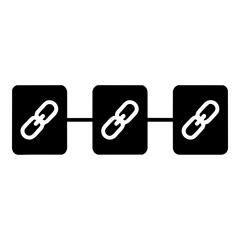 Block Chain Linked Icon on white background