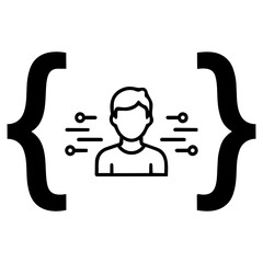 Coding Developer Icon on white background