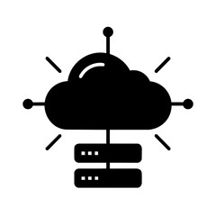 Cloud Computing Server Icon on white background