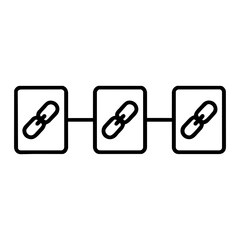 Block Chain Linked Icon on white background