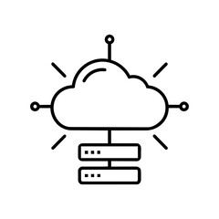 Cloud Computing Server Icon on white background
