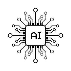 Machine Learning AI Icon on white background