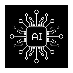 Machine Learning AI Icon on white background