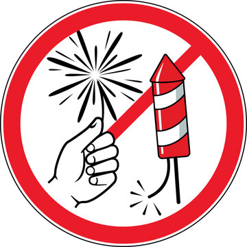 Keine Feuerwerksk&ouml;rper erlaubt &ndash; Verbotsschild - Feuerwerk schie&szlig;en verboten